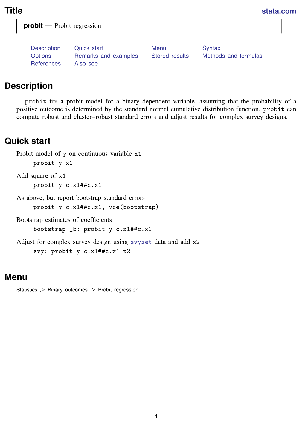 Probit — Probit Regression