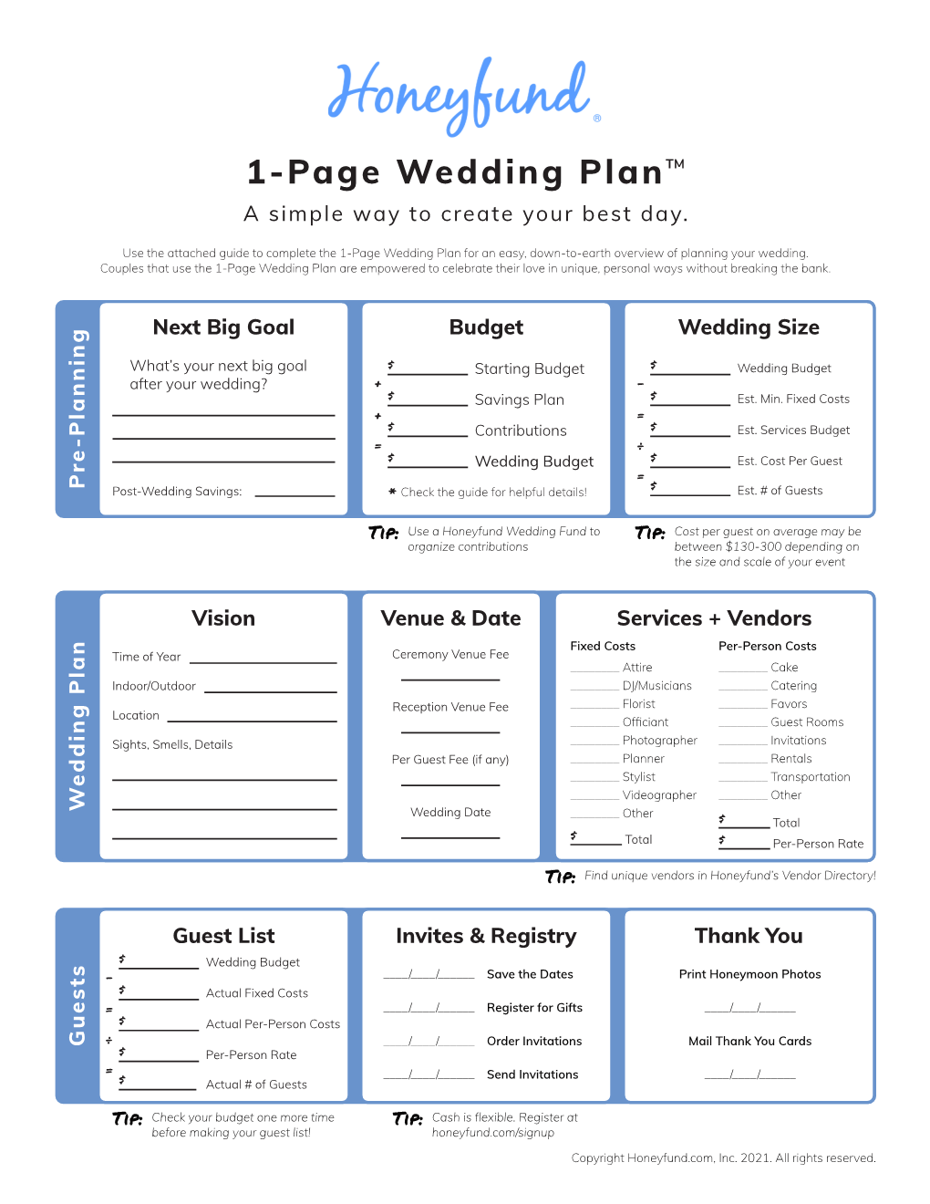 1-Page Wedding Plan™ a Simple Way to Create Your Best Day