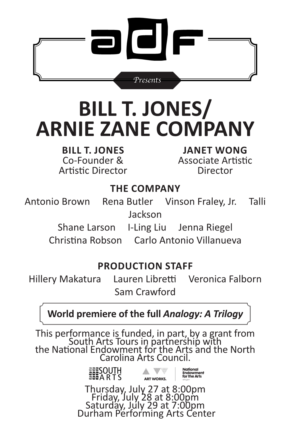 Bill T. Jones/ Arnie Zane Company Bill T