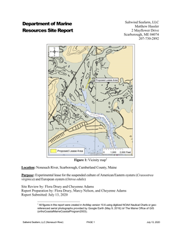 Department of Marine Resources Site Report