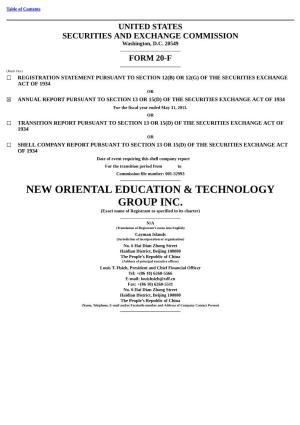 New Oriental Education & Technology Group Inc