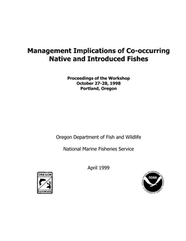 Management Implications of Co-Occurring Native and Introduced Fishes