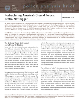 Restructuring America's Ground Forces