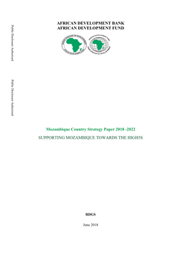 Mozambique Country Strategy Paper 2018 -2022 SUPPORTING MOZAMBIQUE TOWARDS the HIGH5S