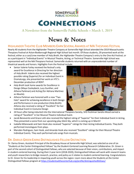 Connections: a Newsletter from the Somerville Public Schools – May 10