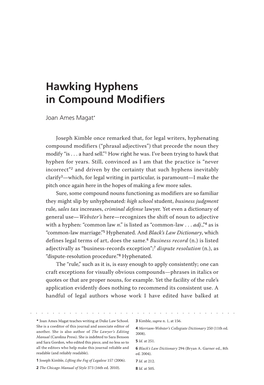 Hawking Hyphens in Compound Modifiers