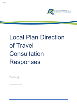 Local Plan Direction of Travel Consultation Responses, November 2020 2