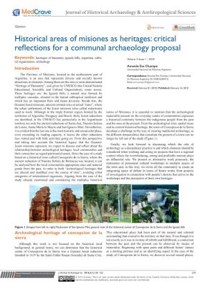 Historical Areas of Misiones As Heritages: Critical Reflections for a Communal Archaeology Proposal