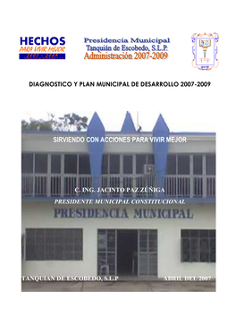 Plan Mpal De Desarrollo Tanquian 2007-2009