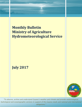 Monthly Bulletin Ministry of Agriculture Hydrometeorological Service