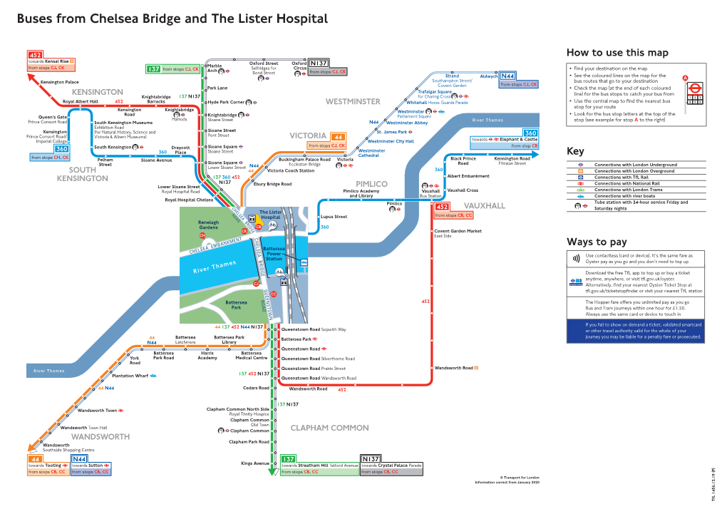 Buses from Chelsea Bridge and the Lister Hospital
