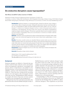Do Endocrine Disruptors Cause Hypospadias?