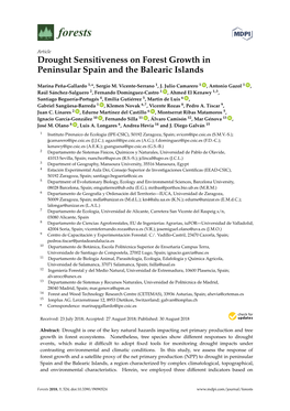 Drought Sensitiveness on Forest Growth in Peninsular Spain and the Balearic Islands