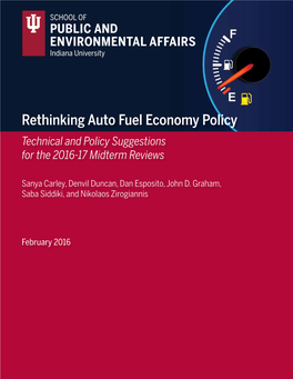 Rethinking Auto Fuel Economy Policy Technical and Policy Suggestions for the 2016-17 Midterm Reviews