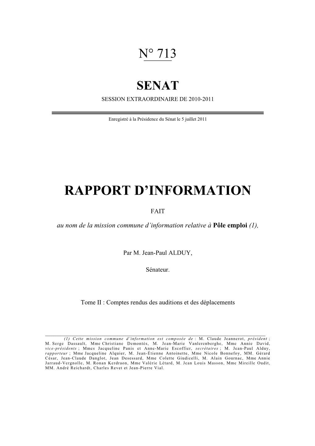 Rapport D'information