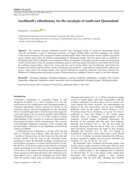 S Ethnobotany for the Eucalypts of South-East Queensland