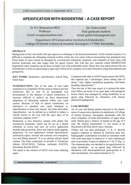 Apexification with Biodentine - a Case Report