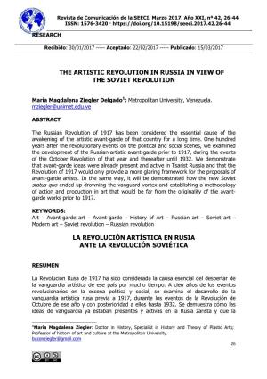 The Artistic Revolution in Russia in View of the Soviet Revolution