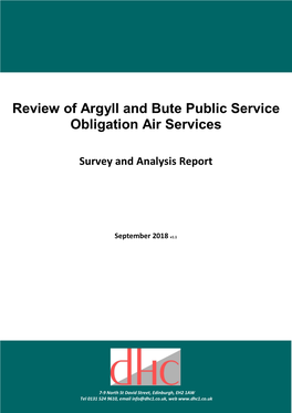Review of Argyll and Bute Public Service Obligation Air Services