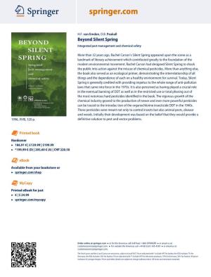 Beyond Silent Spring Integrated Pest Management and Chemical Safety