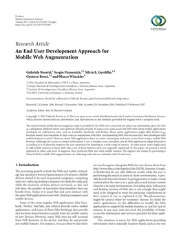 Research Article an End User Development Approach for Mobile Web Augmentation