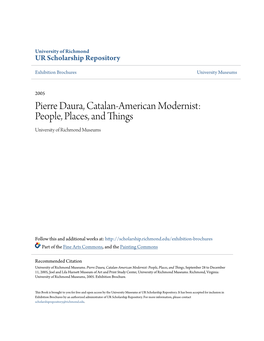 Pierre Daura, Catalan-American Modernist: People, Places, and Things University of Richmond Museums