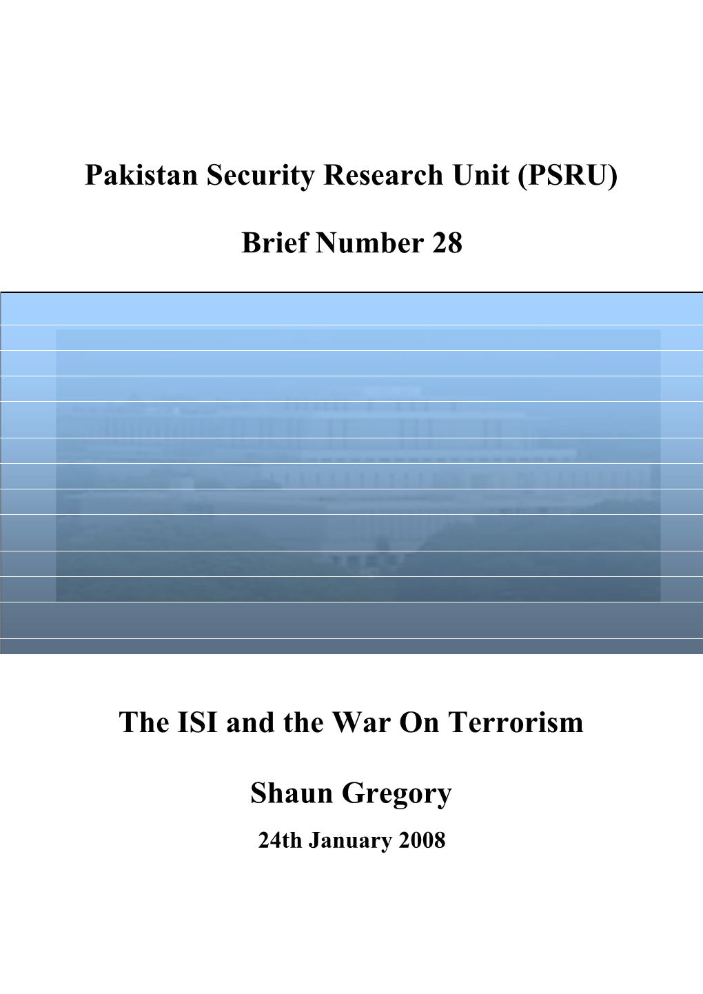 Brief 28 | the ISI and the War on Terrorism