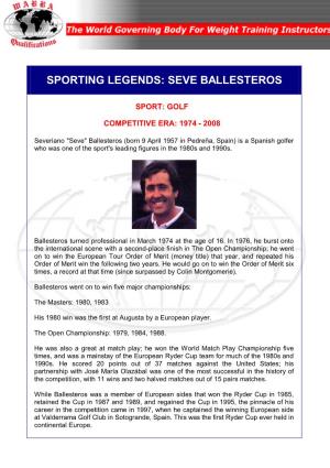 Sporting Legends: Seve Ballesteros