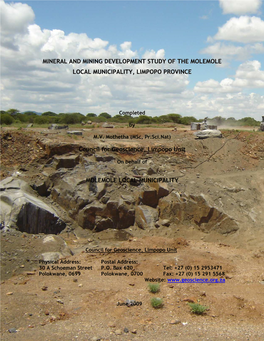Mineral and Mining Development Study of Molemole Local Munic