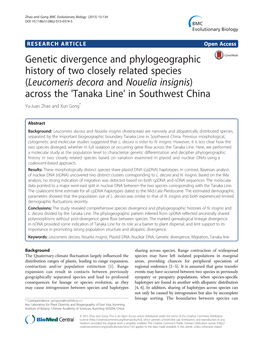 Genetic Divergence and Phylogeographic