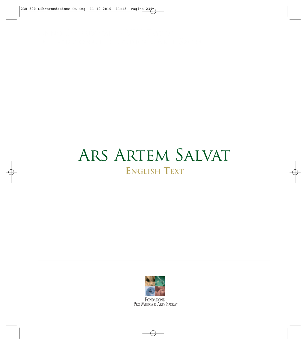 Ars Artem Salvat ENGLISH TEXT 238-300 Librofondazione OK Ing 11-10-2010 11:13 Pagina 240