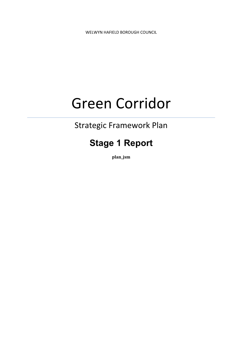 Green Corridor Strategic Framework Plan