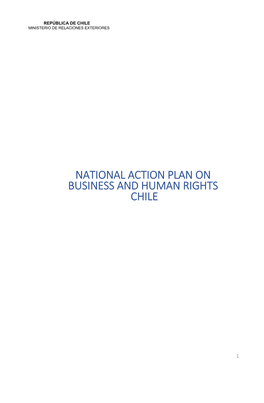 National Action Plan for Business and Human Rights in Chile