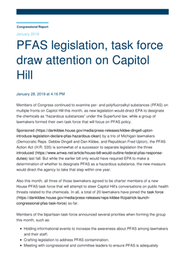 PFAS Legislation, Task Force Draw Attention on Capitol Hill