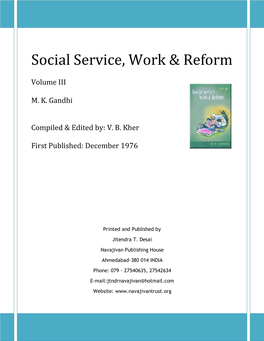 Social Service, Work & Reform