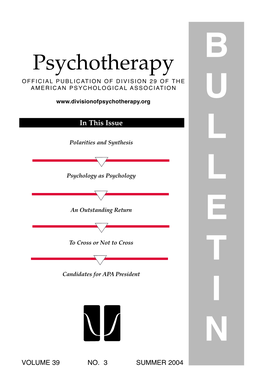 2004 Psychotherapy Bulletin, Volume 39, Number 3