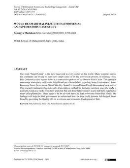 Journal of Information Systems and Technology Management – Jistem USP Vol