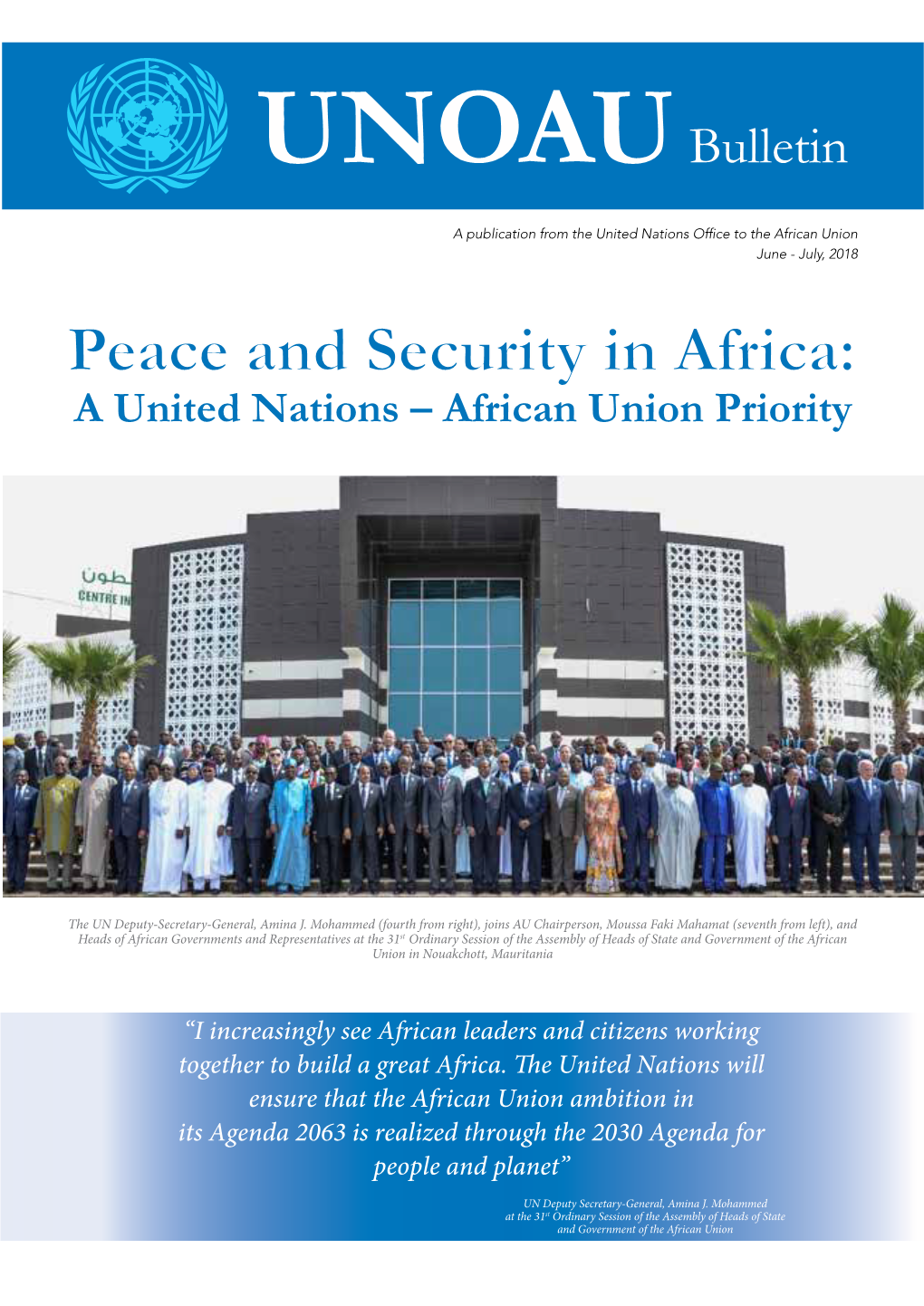 Peace and Security in Africa: a United Nations – African Union Priority