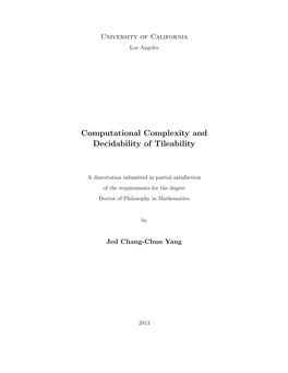 Computational Complexity and Decidability of Tileability