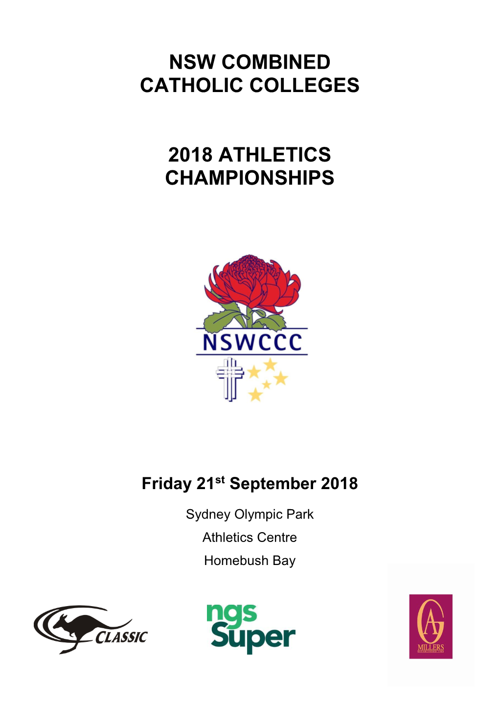NSW Combined Catholic Colleges 2018 Athletics Championships
