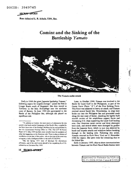 Comint and the Sinking of the Battleship Yamato