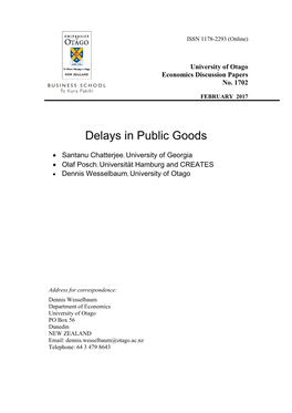 Delays in Public Goods