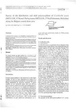 Survey of the Distribution and Shell Polymorphism of Cochlicella Acuta