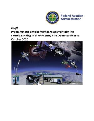 Programmatic Environmental Assessment for the Shuttle Landing Facility Reentry Site Operator License