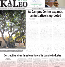 As Campus Center Expands, an Initiative Is Uprooted