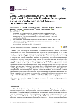 Global Gene Expression Analysis Identifies Age-Related Differences in Knee Joint Transcriptome During the Development of Post-Tr