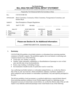 Bill Analysis and Fiscal Impact Statement