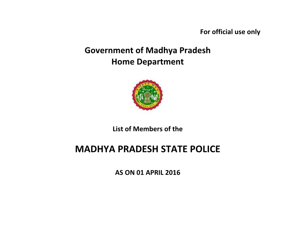 Madhya Pradesh State Police