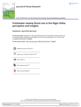 Freshwater Swamp Forest Use in the Niger Delta: Perception and Insights