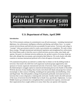 Patterns of Global Terrorism 1999